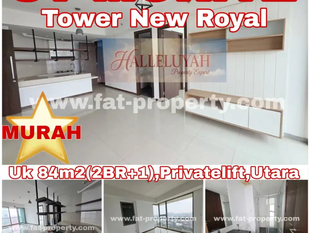 SUPER MURAH!Dijual Apt ST MORITZ Tower New Royal 84m2(2BR+1)LT 30an,privatelift,Utr