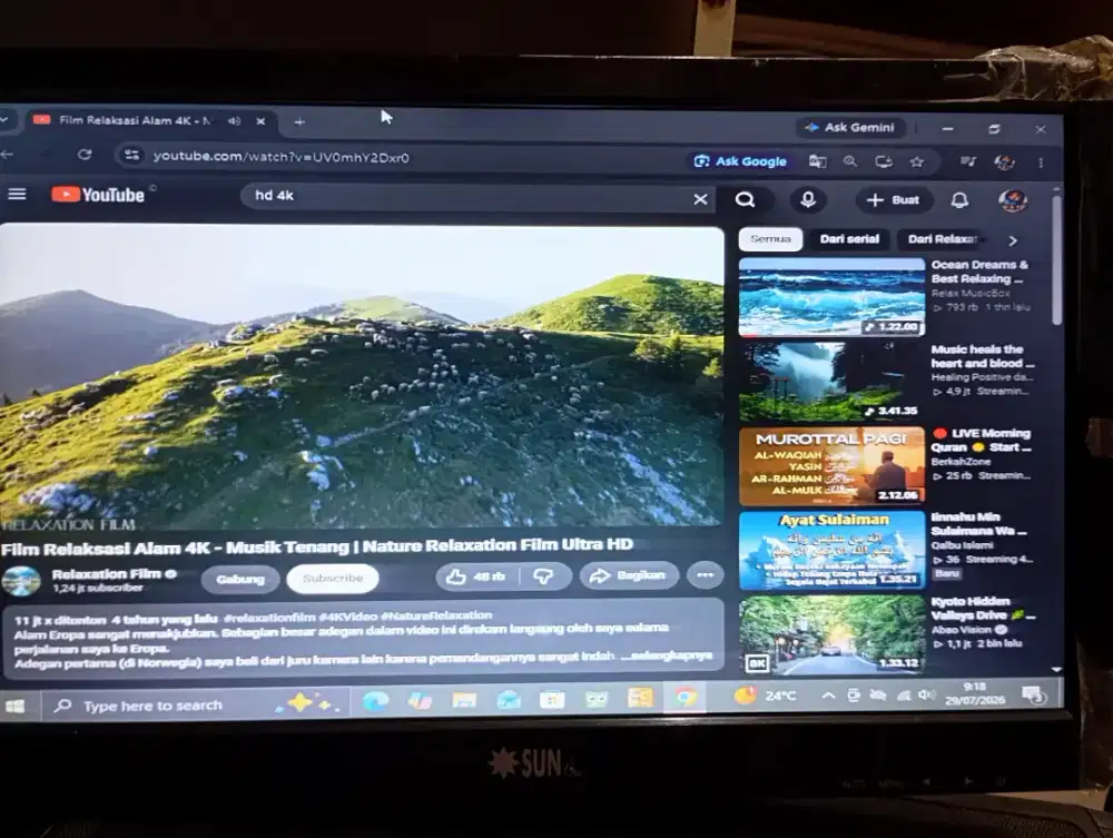 Monitor LED 16inc Wide