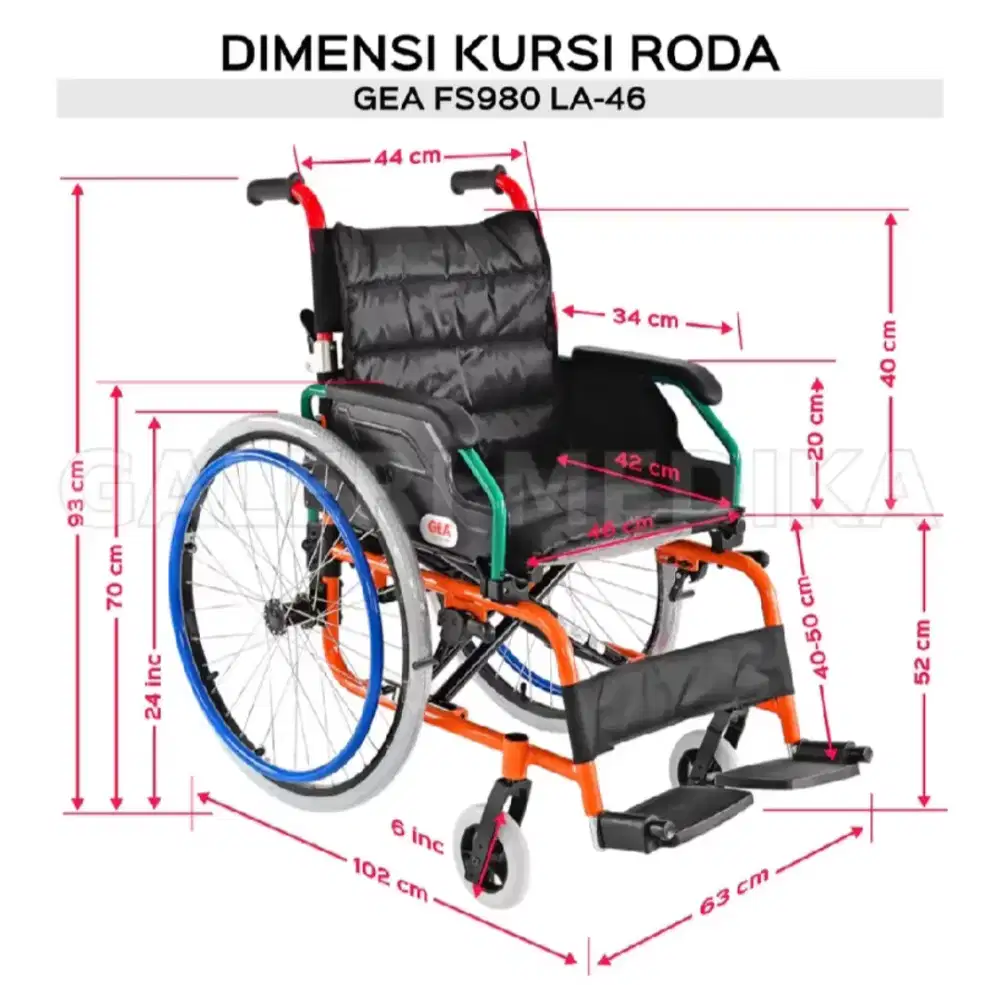 Kursi Roda GEA FS-980 Bekas Kondisi Bagus
