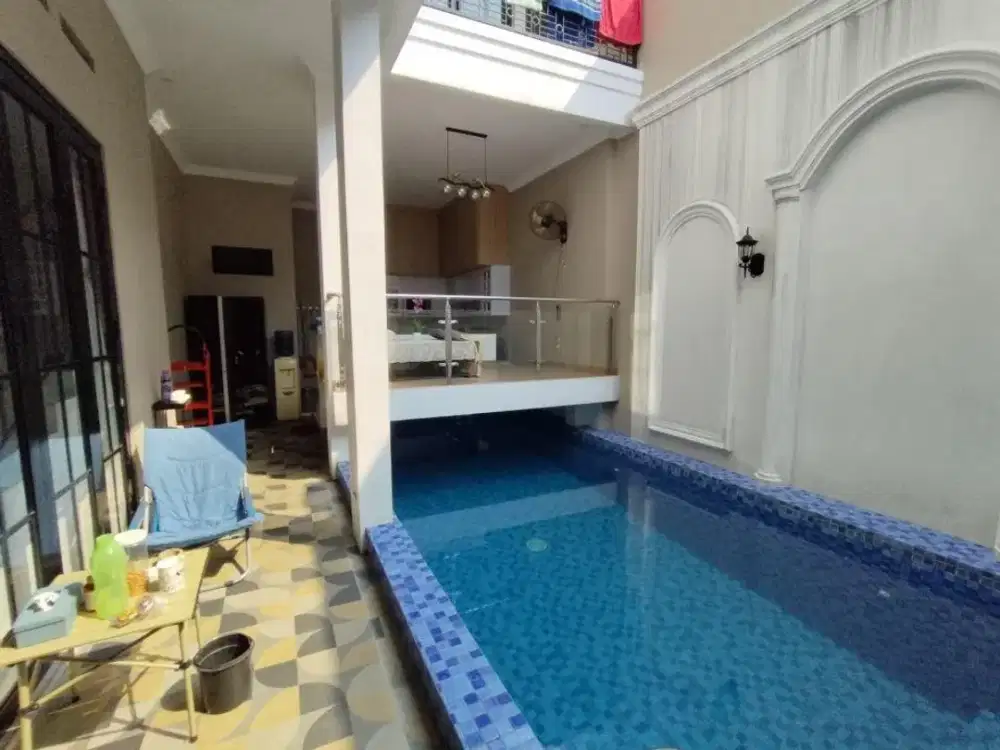 Rumah Full Renovasi Ada Private Pool 3Lt Semi Furnished di Pekayon Bekasi Selatan