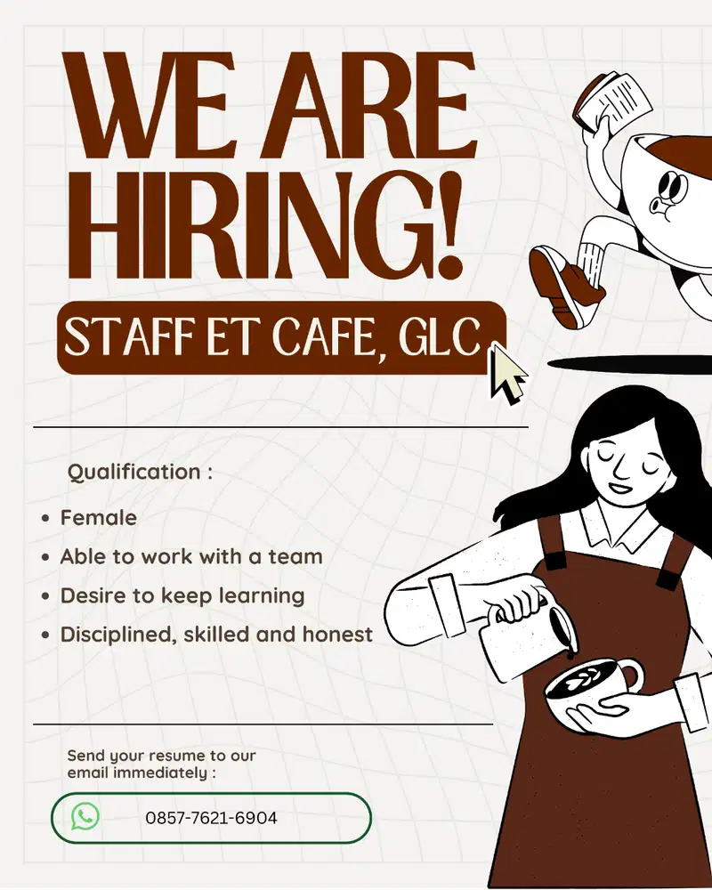 LOWONGAN KERJA - Dibutuhkan Segera Crew Cafe di GreenLake City