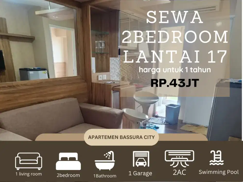 disewakan 2kamar full furnis fasilitas terlengkap apartemen bassura city