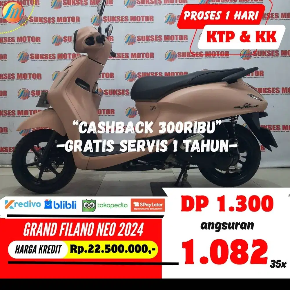 DP 1,3JUTA KRDIT YAMAHA GRAND FILANO NEO 2024 ANGSURAN RINGAN KTP KK