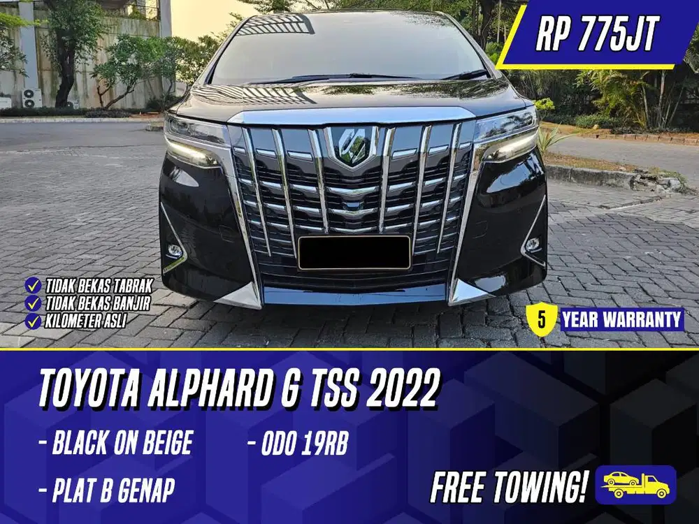 Toyota Alphard G TSS 2022 Black on Beige Hitam