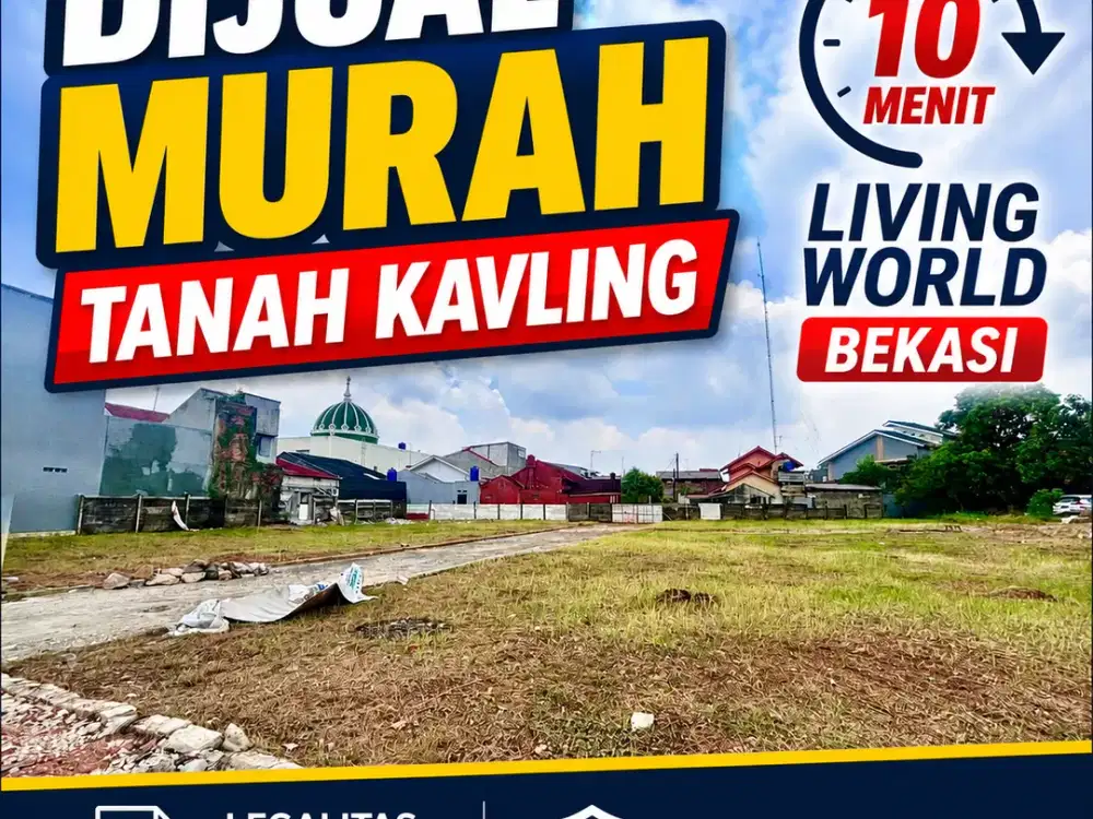 10 Menit Living World Bekasi Dijual Murah Tanah Kavling, SHM