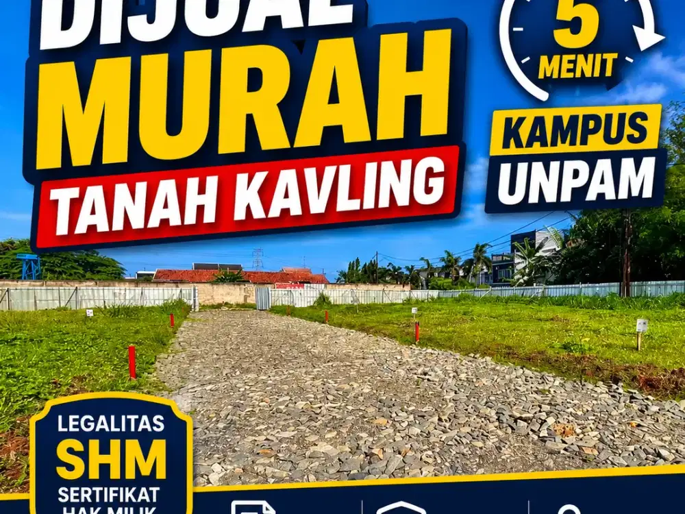 Promo Murah Tanah Kavling 5 Menit Kampus UNPAM, SHM