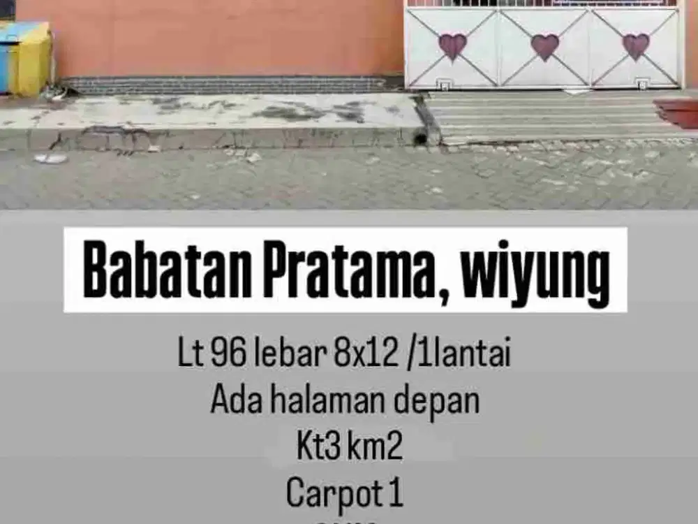 Rumah Pratama wiyung. dekat pakuwon mall. SBY barat