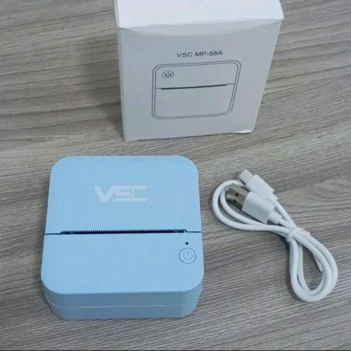 printer thermal bluetooth 58mm VSC 58A Blue 1500mah Baru
