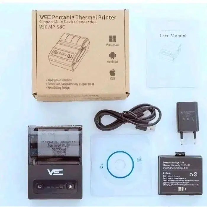 printer mobile bluetooth thermal VSC 58C 58mm cetak struk penjualan