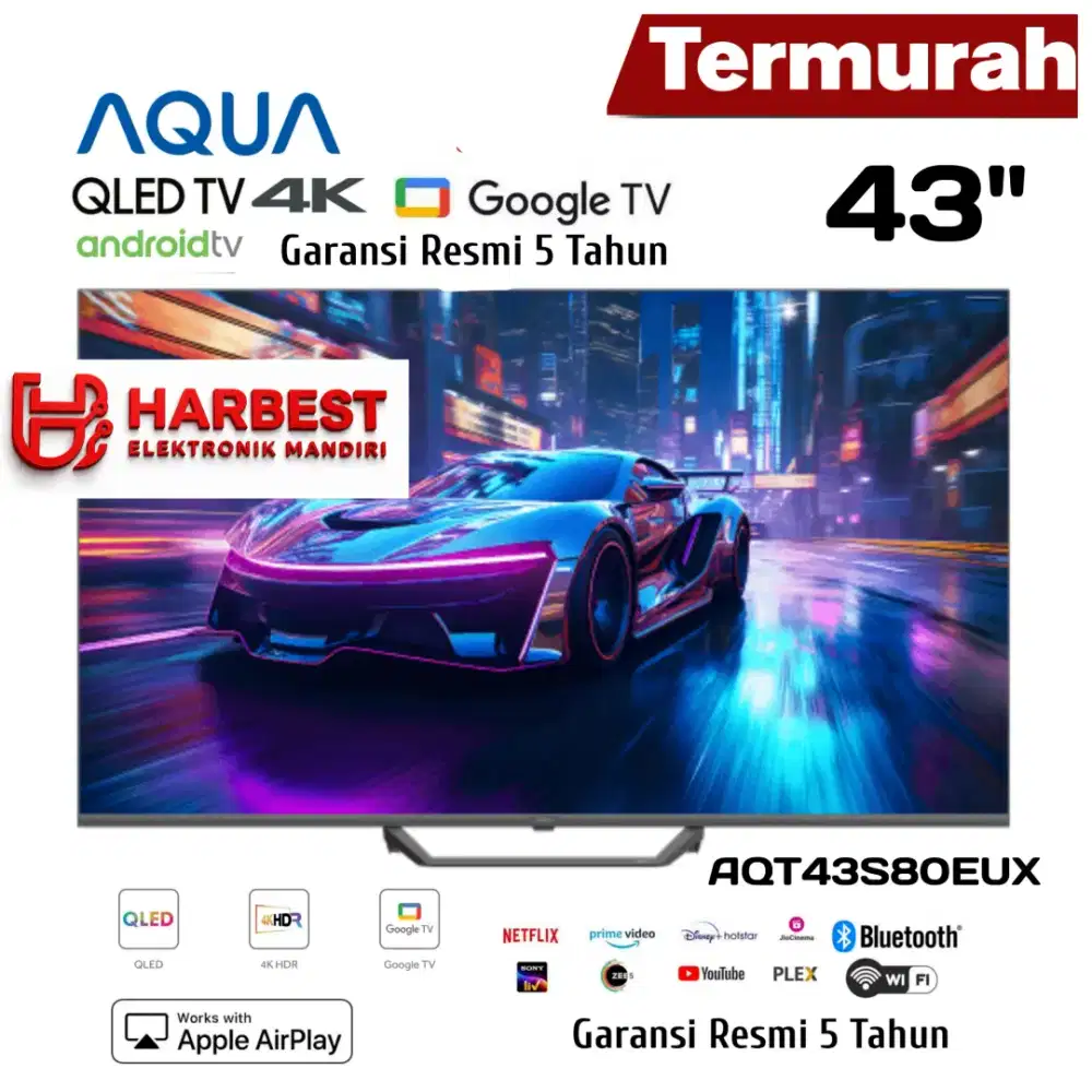 AQUA Japan QLED 4K GOOGLE TV AQT43S80EUX Dolby Vision 4K HDR NEFLIX