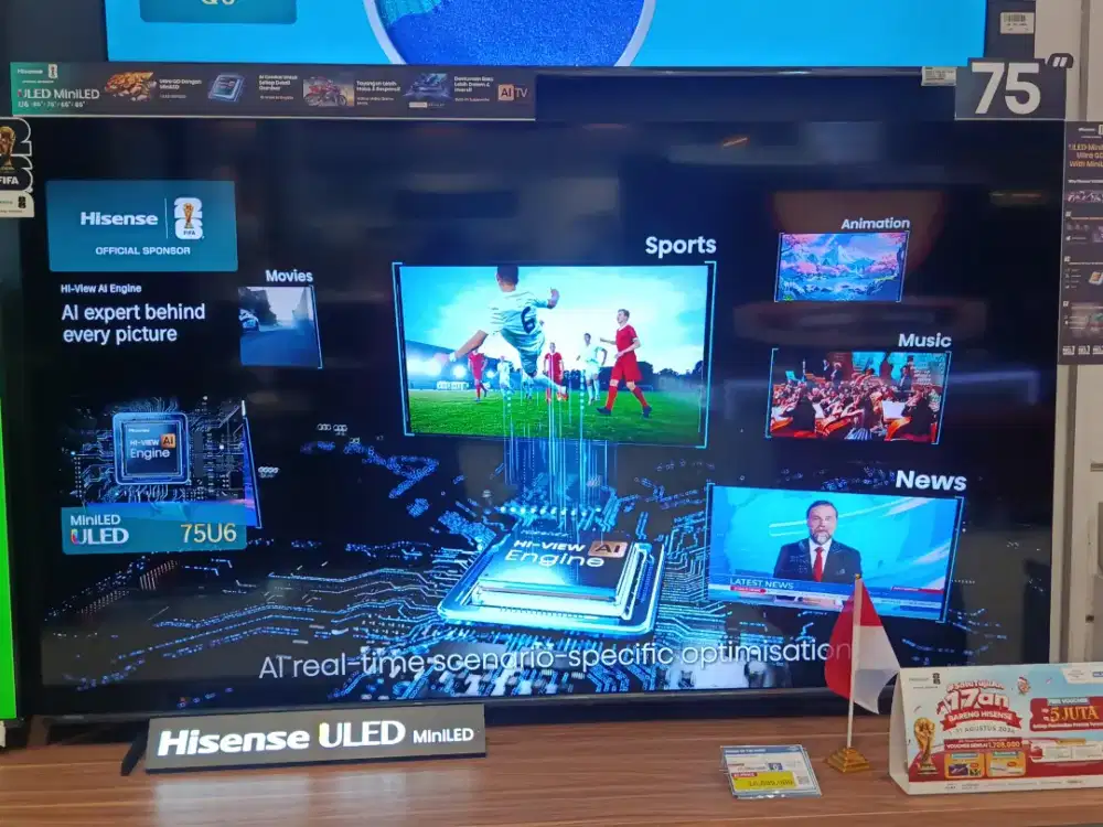 HISENSE 4K ULED MINILED TV 75 BISA CICILAN PAKAI HOMECREDIT FREE 2X