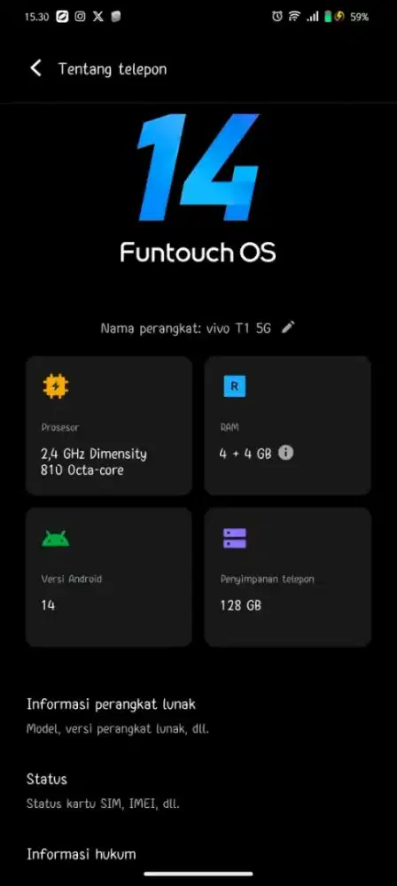 Vivo T1 5G 4+4/128