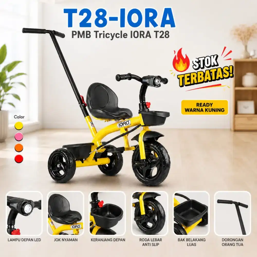 Jual Murah KONDISI BARU Sepeda Anak Tricycle PMB Iora T28 LampuMusik
