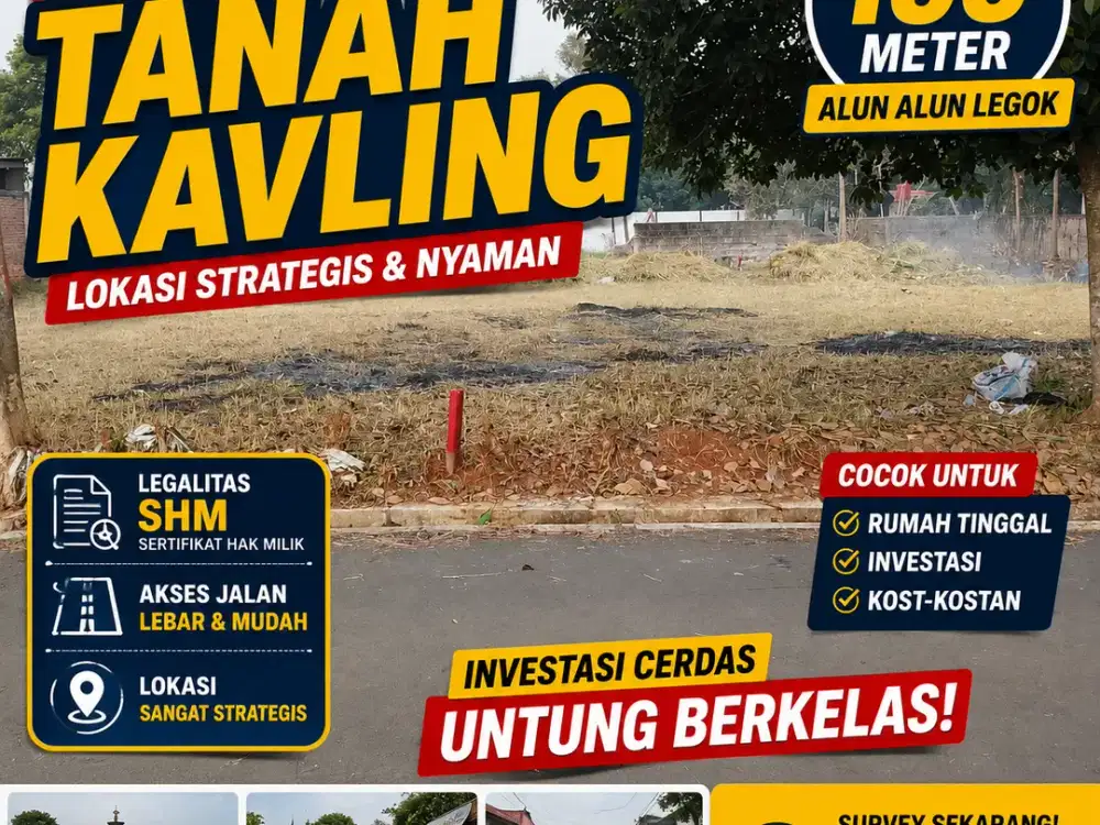 Dijual Murah Tanah Kavling Alun Alun Legok Harga 1 jt-an, SHM