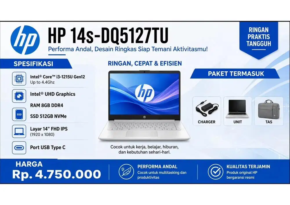 Laptop hp 14s -DQ5127TU