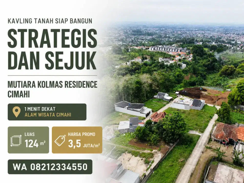 Kavling SHM 124m2 Mutiara Kolmas Cimahi View Bandung Cocok Hunian Villa