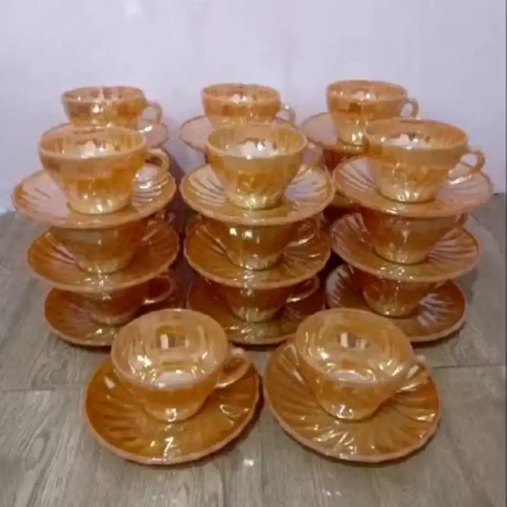 Cangkir set vintage Anchor Hocking Fireking USA 12pcs