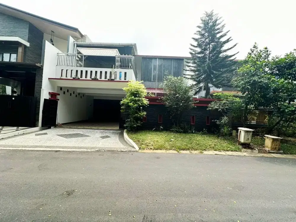 rumah tropis asri halaman luas akses jalan lebar di citra grand cibubur