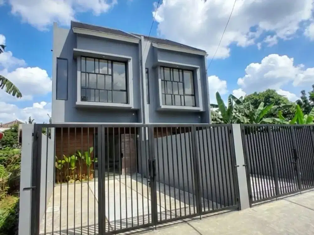 promo launcing ! rumah modern jendela kaca lebar gratis pagar
