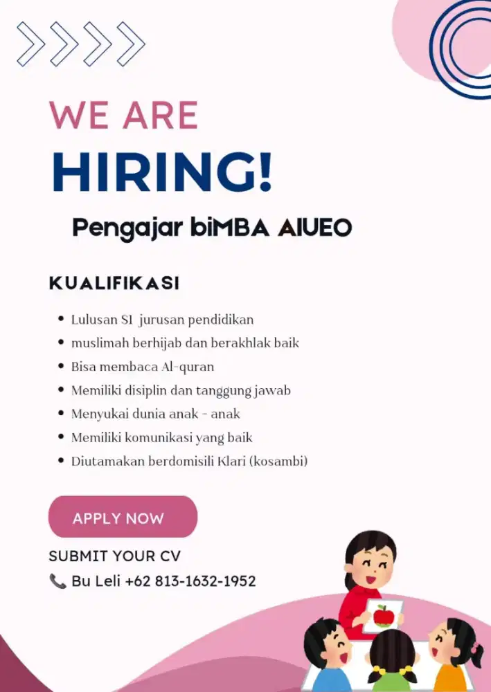 Lowongan kerja guru bMBA
