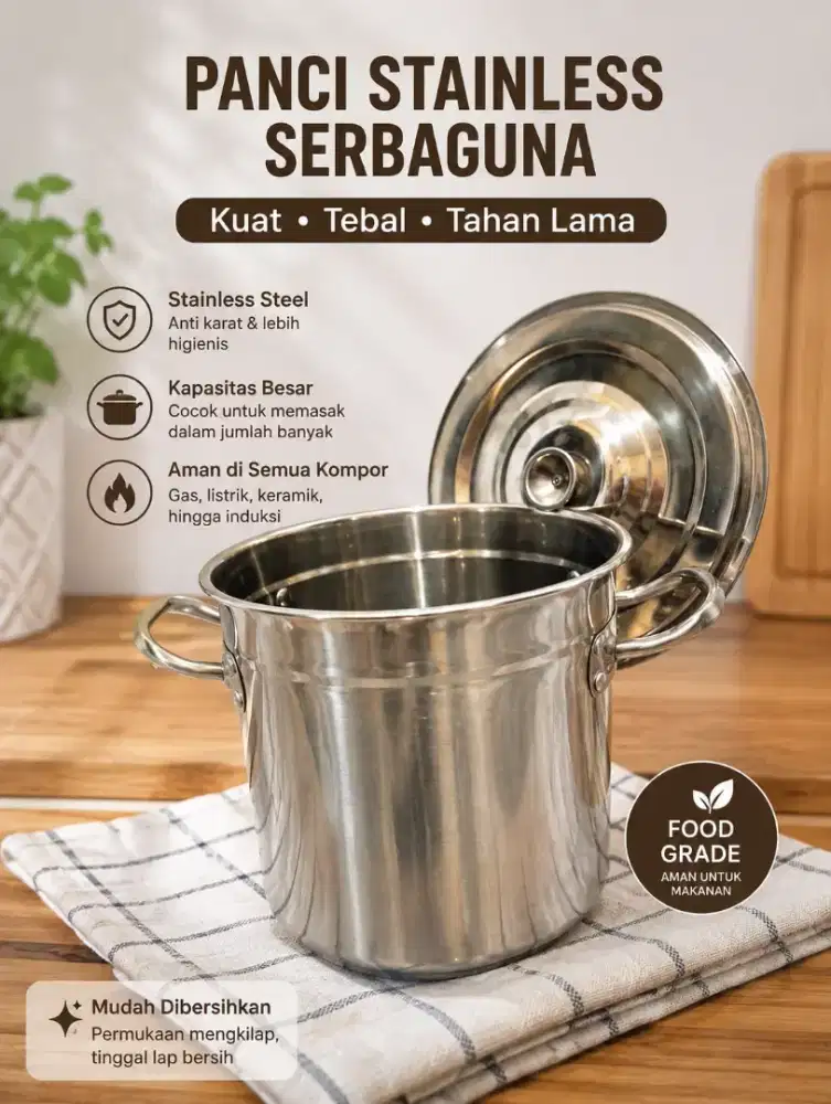 Panci dandang stainless