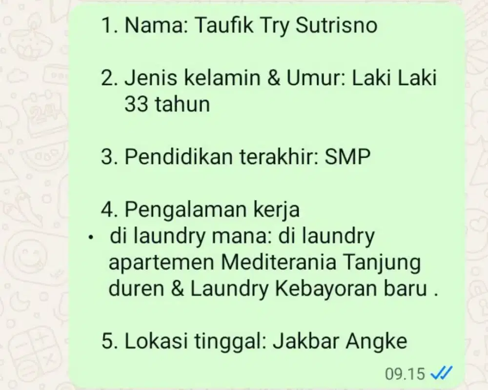 Cari kerja serabutan, kalo bisa yang ada mess nya