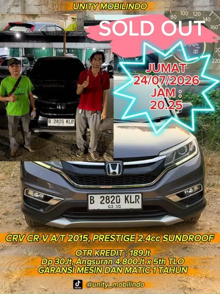cr-v Prestige 2.4 cc. at matic 2016 nik 2016 sundroof