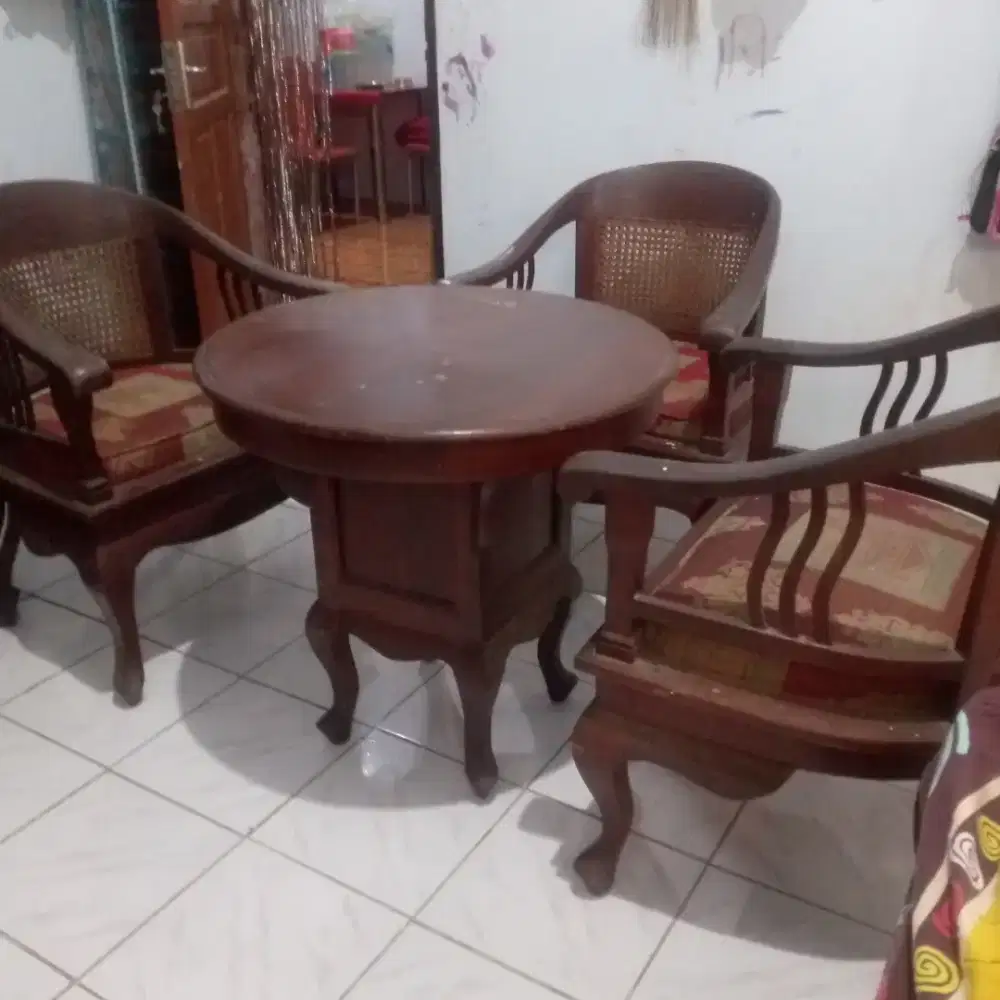 Furniture set, Meja dan Kursi Jati Asli