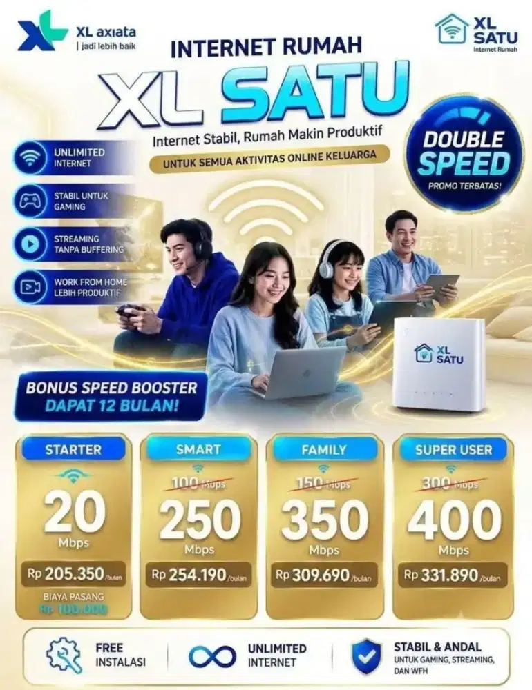 PROMO WIFI XL SATU INTERNET UNLIMITED