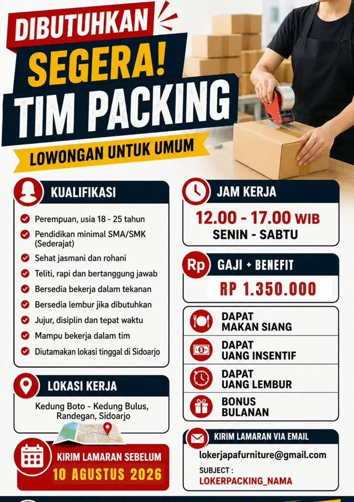 LOWONGAN PEKERJAAN PACKING ONLINE SHOP