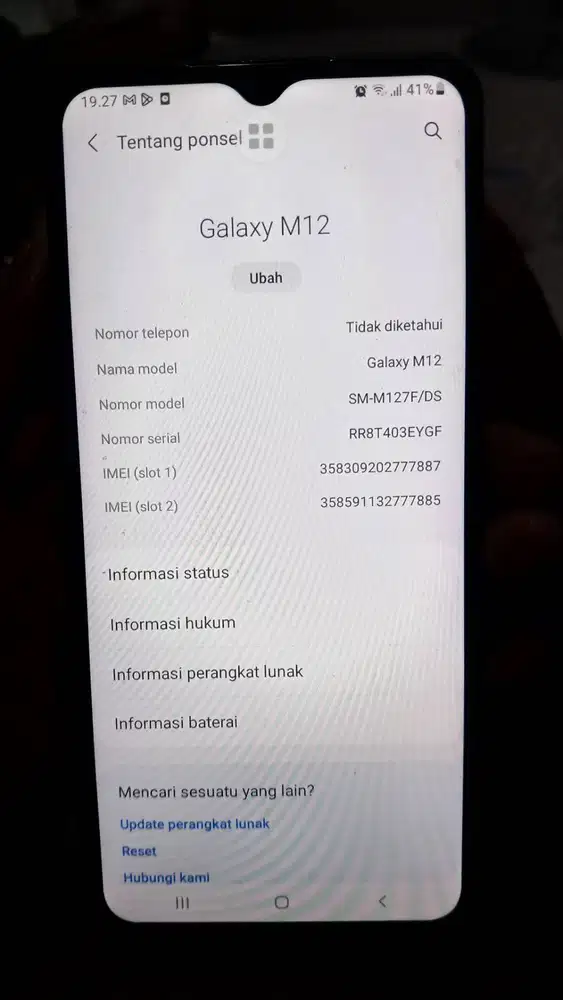 SAMSUNG M12 ram 4/64