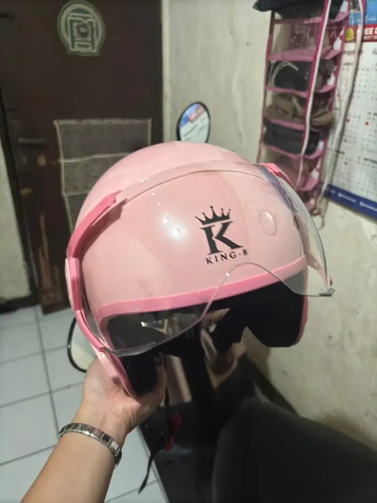 HELM NEW MDESTA PINK KACA CLEAR