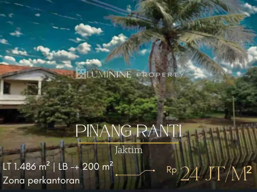 DIJUAL CEPAT TANAH & BANGUNANNYA DI PINANG RANTI - JAKTIM