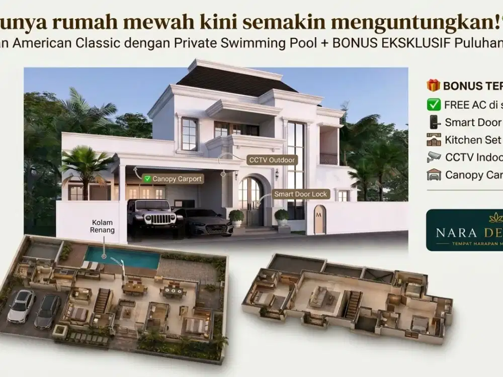 RUMAH SUPER MEWAH DENGAN PRIVATE POOL DISC 200 JUTA