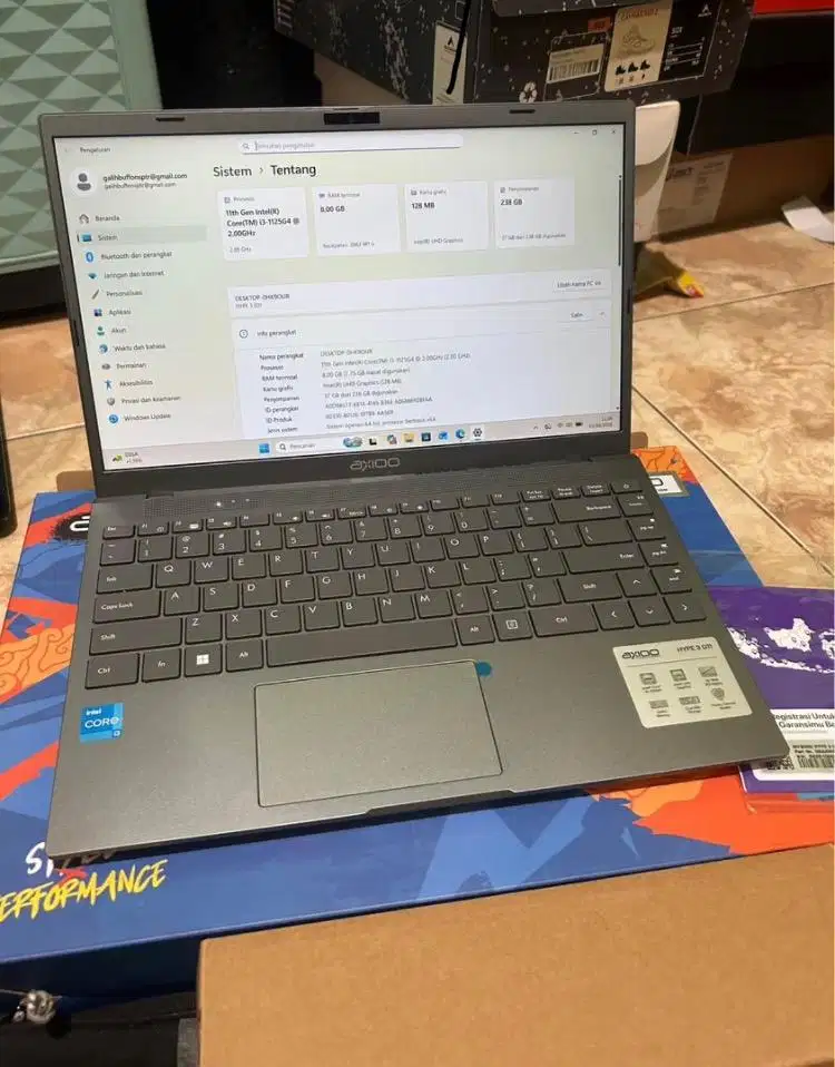 Axioo Hype 3 G11 8/256GB Fullset Garansi ON Baru Sebulan