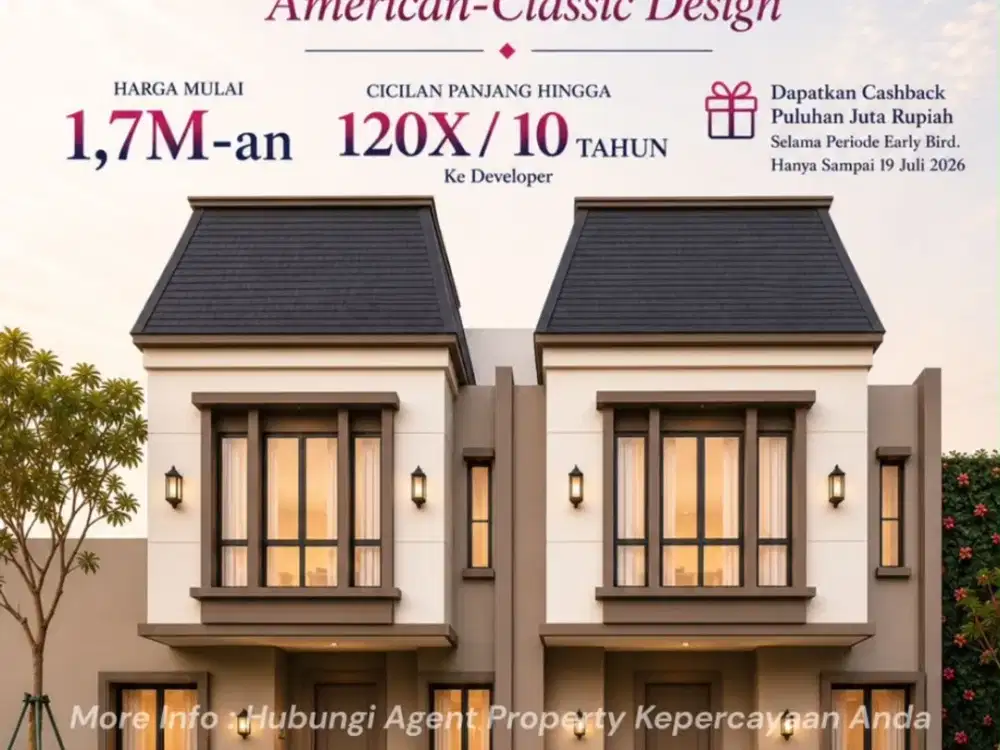 Ruko & Rumah Free PPN, Siap Huni, Cicilan 120X Tanpa Checking, Kp DP 5%