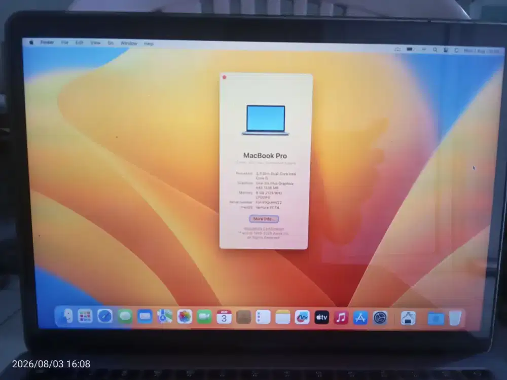 Jual BU MacBook Pro 2017 Non touchbar 8/512 Fullset Normal Siap Pakai