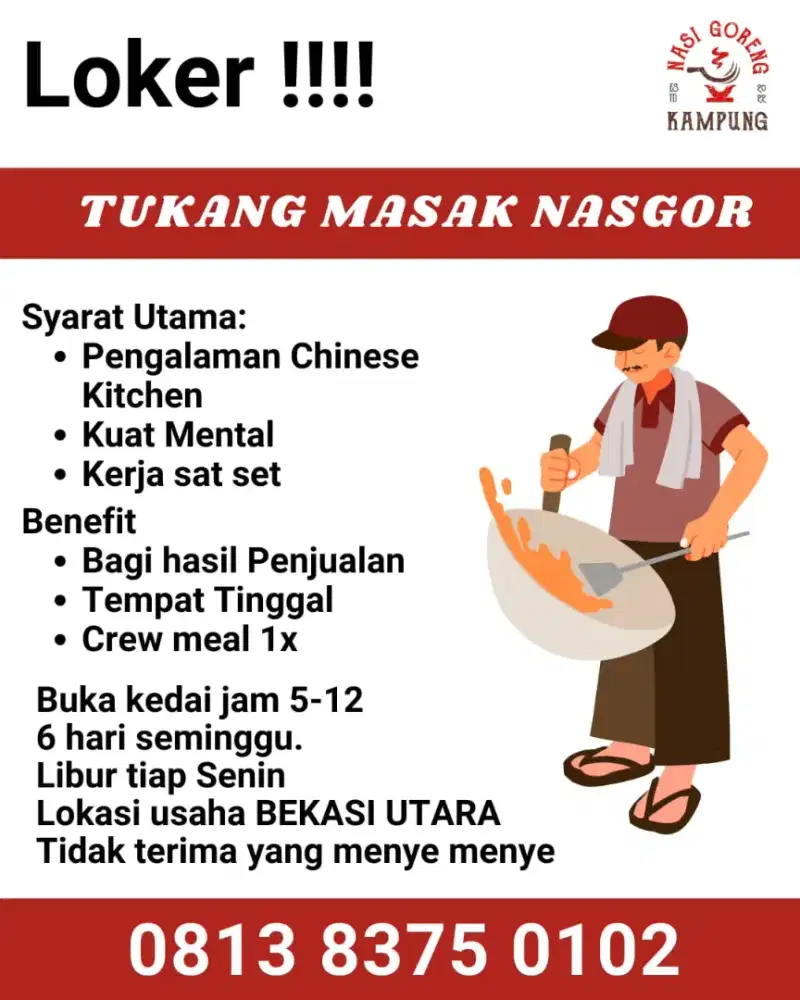 Tukang masak nasgor,
