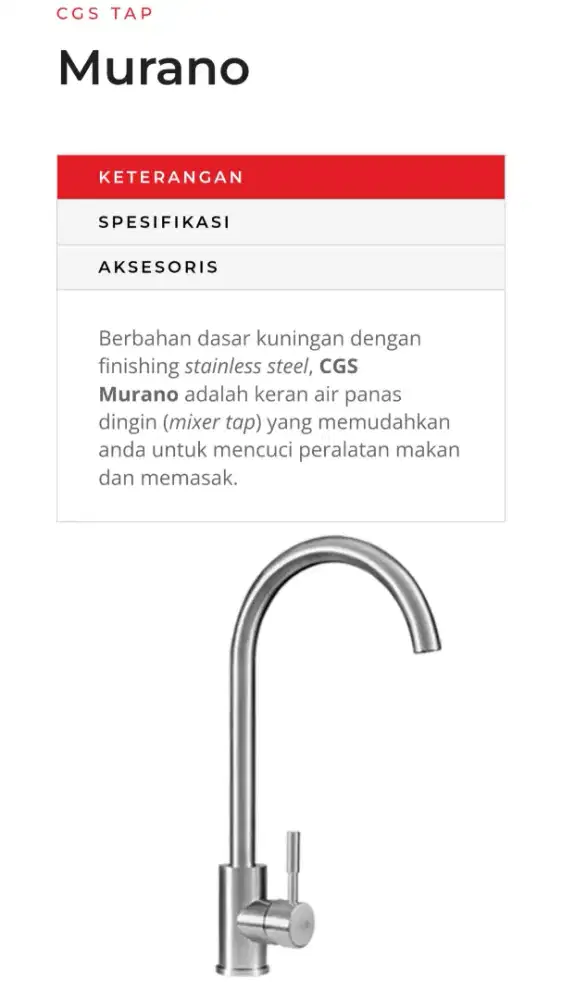 KRAN WATER CGS MURANO Kitchen Mixer TAP STAINLESS STEEL KERAN AIR