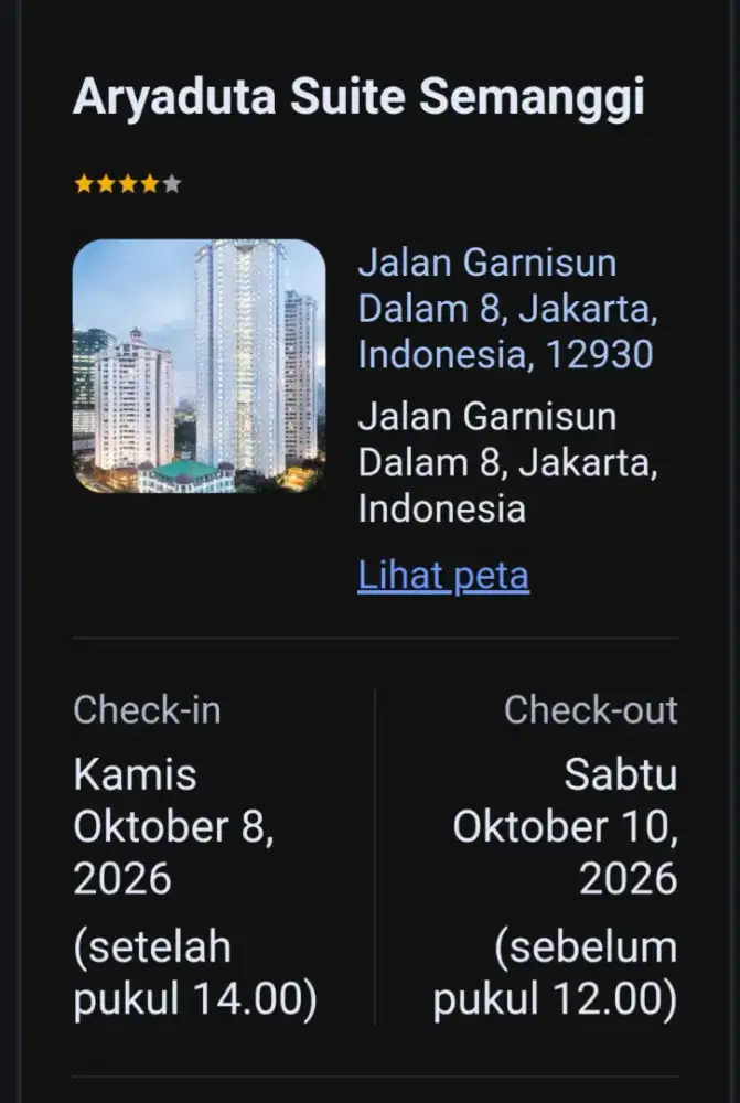 Sale Vcr Aryaduta Suite Semanggi