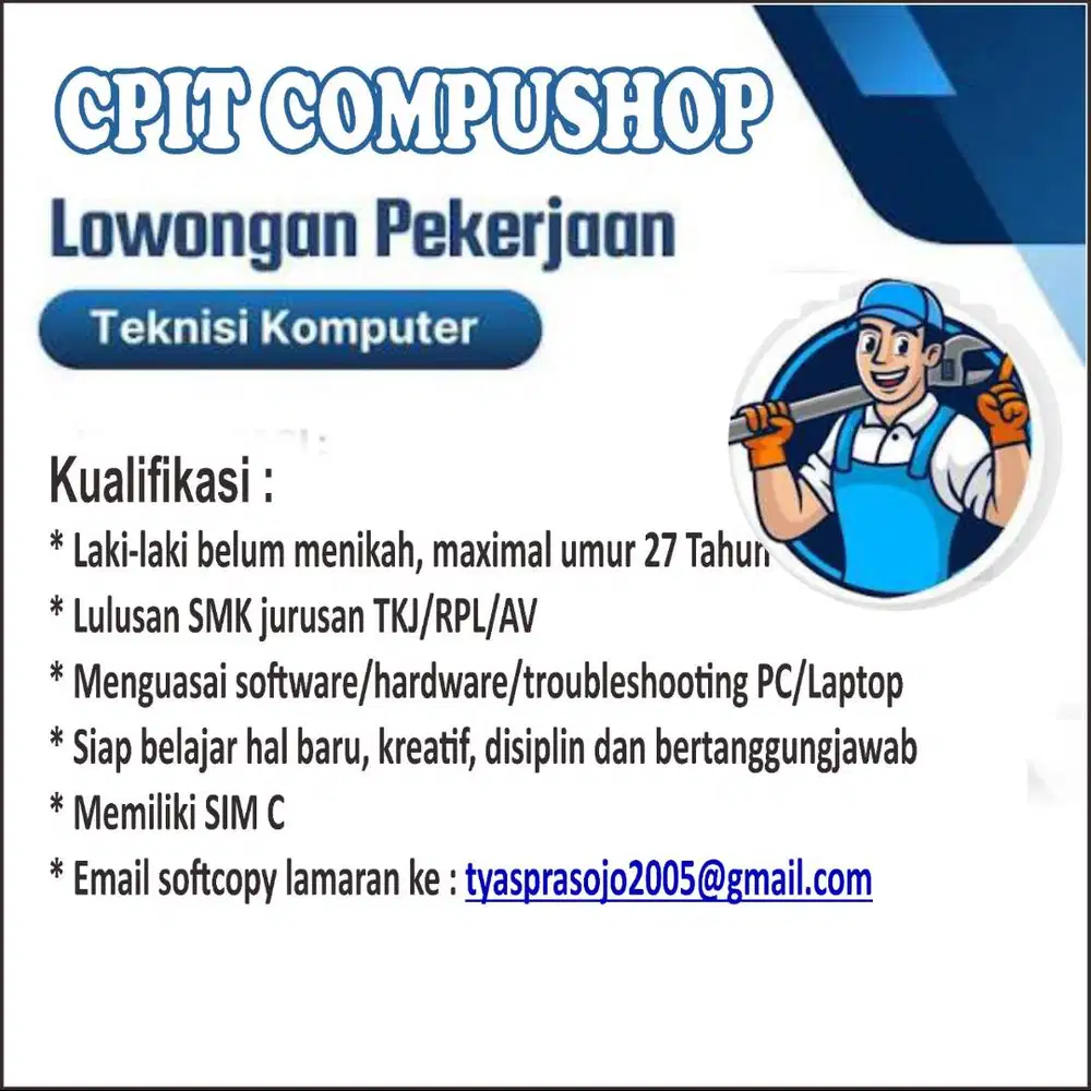 LOWONGAN PEKERJAAN TEKNISI
