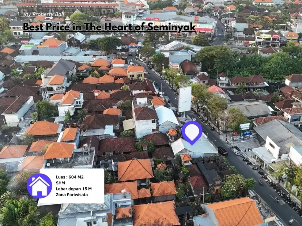 Tanah Sangat Langka di Seminyak Super Strategis