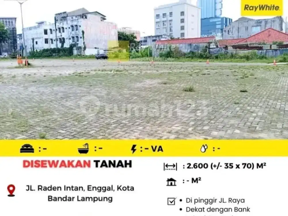 Disewakan Sebidang Tanah di Enggal Pusat Kota Bandar Lampung