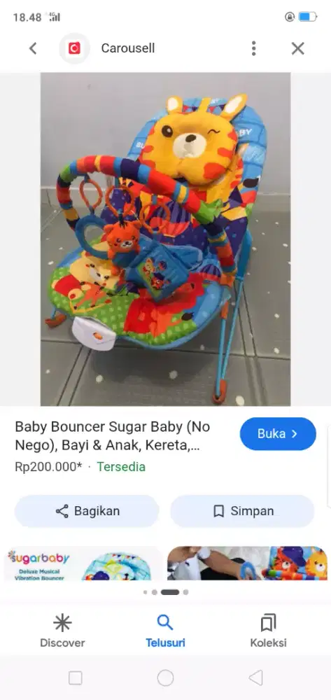 Bouncer sugar baby warna biru