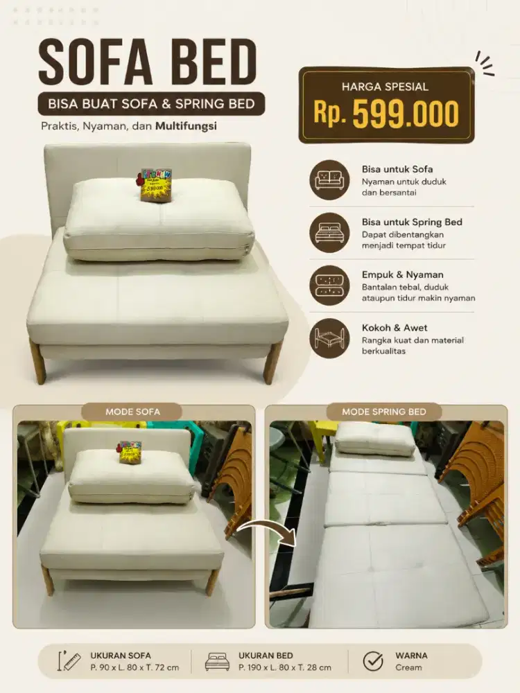 JUAL SOFA BED, BARU