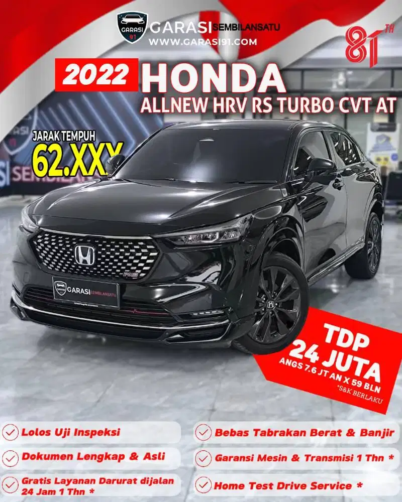 ‼️TDP Minim Honda Allnew HRV RS turbo Cvt AT 2022