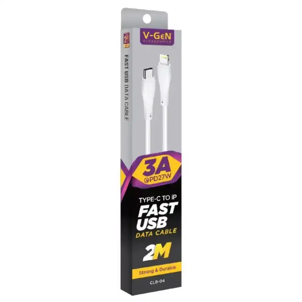Kabel Data Charging V-GeN CLB-04 Type C to iP 3A 2M