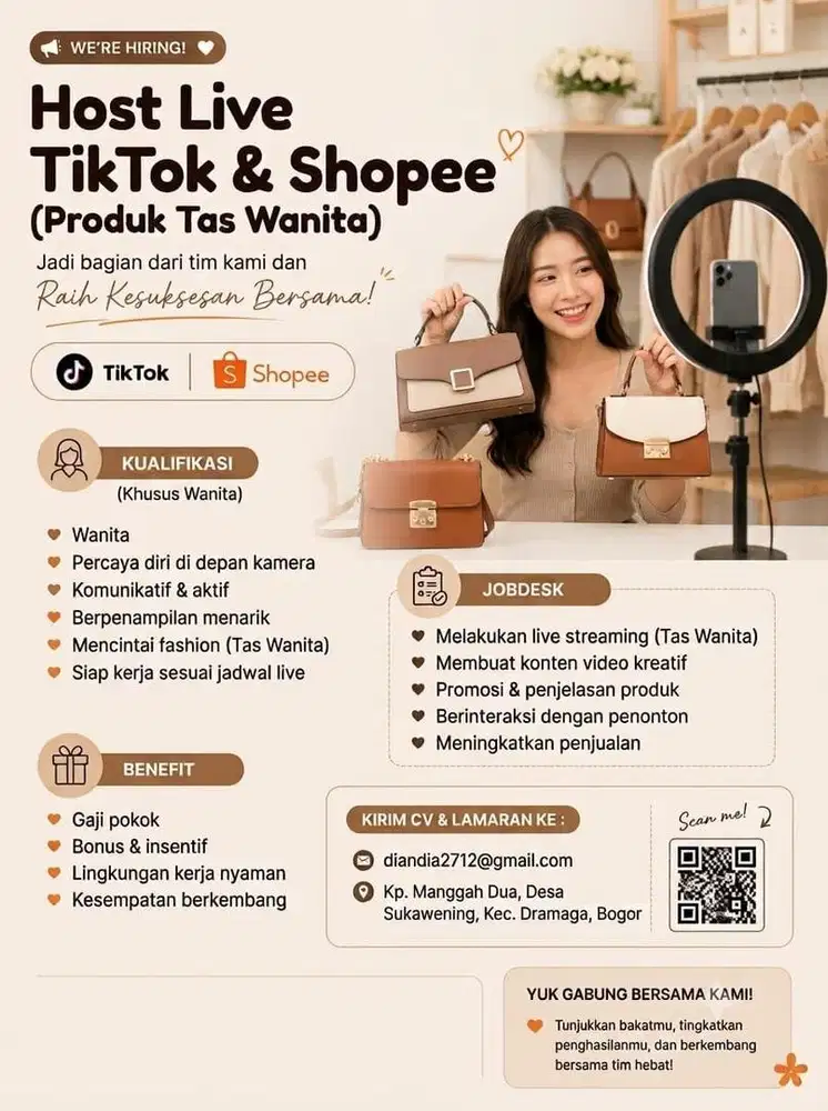 HOST LIVE STREANING TIKTOK & SHOPEE