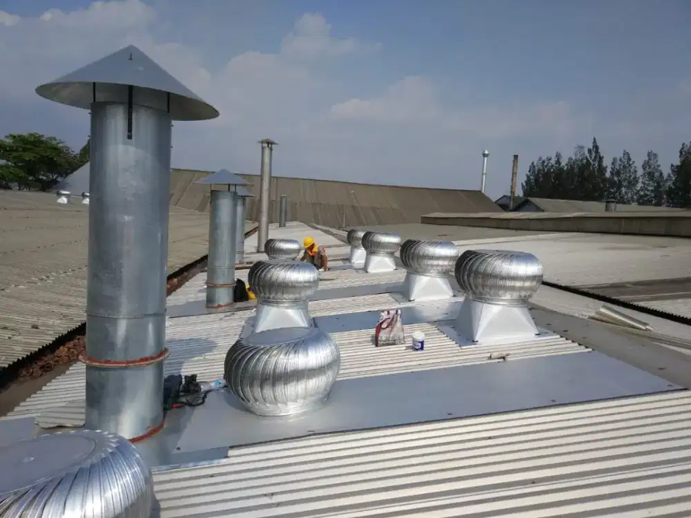 Turbine ventilator atap pabrik gudang