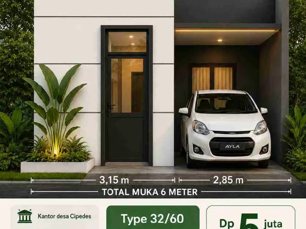 RUMAH SUBSIDI CIPEDES HANYA 03 MENIT  DARI JL RAYA PROVINSI